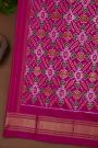 Ikat Silk Off White Saree With Diamonds And Temples Border
