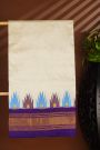 Ikat Silk Off White Saree With Diamonds And Temples Border