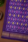Ikat Silk Off White Saree With Diamonds And Temples Border