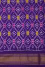 Ikat Silk Off White Saree With Diamonds And Temples Border