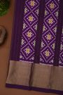 Ikat Silk Orange Saree With Parrots And Elephant Buttis Body