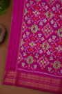 Ikat Silk Off White Saree With Diamonds And Temples Border