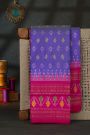 Ikat Silk Lavender Saree With Florals And Buttis Body