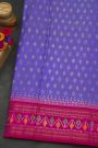 Ikat Silk Lavender Saree With Florals And Buttis Body