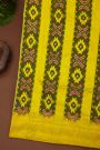 Ikat Silk Off White Saree With Florals And Peacocks Body