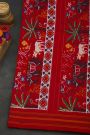 Pochampally Ikat Silk Multi-Colour Saree With Floral And Animal Body