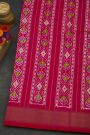 Pochampally Ikat Silk Orange Saree With Floral And Bird Motifs Body