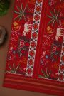 Pochampally Ikat Silk Multi-Colour Saree With Floral And Animal Body