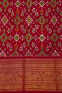 Pochampally Ikat Silk Purple Saree With Floral And Peacock Border