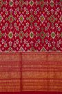 Pochampally Ikat Silk Royal Blue Saree With Floral And Peacock Border