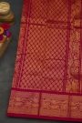 Pochampally Ikat Silk Rani Pink Saree With Floral And Animal Pallaki Border
