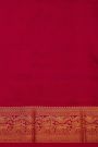 Pochampally Ikat Silk Rani Pink Saree With Floral And Animal Pallaki Border