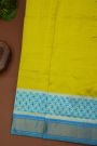 Pochampally Ikat Silk LIme Green Saree With Floral Butti Body