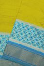 Pochampally Ikat Silk LIme Green Saree With Floral Butti Body