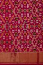 Pochampally Ikat Silk Violet Saree With Parrot And Elephant Butti Body