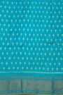 Pochampally Ikat Silk Sky Blue Saree With Diamonds In Zari Border