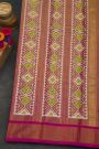 Pochampally Ikat Silk Grey Saree With Floral Butti Body