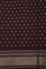 Pochampally Ikat Silk Dark Wine Saree With Floral And Leaf Body