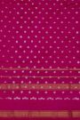 Pochampally Ikat Silk Rani Pink Saree With Floral And Leaf Jaal Border