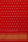 Ikat Silk Cream Saree With Florals And Diamonds In Checks Border