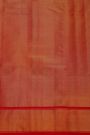 Ikat Silk Rust Orange Saree With Florals And Birds Body