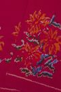 Ikat Silk Magenta Saree With Multicolor Floral Motif Border