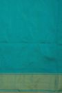 Ikat Silk Sky Blue Saree With Florals And Cows In Ikat Design Body