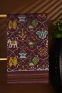 Ikat Silk Brown Saree With Florals And Birds In Ikat Design Body
