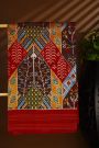 Ikat Silk Multi-Colour Saree With Florals And Diamonds In Ikat Design Body