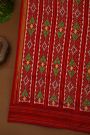 Ikat Silk Multi-Colour Saree With Florals And Diamonds In Ikat Design Body