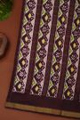 Ikat Silk Dual Colour Saree With Florals And Leaves In Ikat Design Body