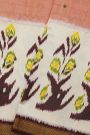 Ikat Silk Dual Colour Saree With Florals And Leaves In Ikat Design Body
