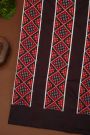 Ikat Silk Multi-Colour Saree With Geometric Diamond Pattern And Black Border