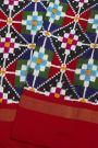 Ikat Silk Multi-Colour Saree With Geometric Diamond Motifs