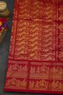 Ikat Silk Purple Saree With Royal Procession Scenes Border