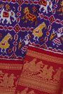 Ikat Silk Purple Saree With Royal Procession Scenes Border