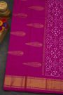 Pochampally Ikat Silk Off White Saree With Floral And Birds Border