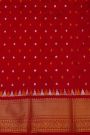 Pochampally Ikat Silk Maroon Saree With Florals And Cows Body