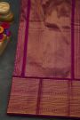 Pochampally Ikat Silk Magenta Saree With Floral And Birds Body