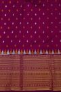 Pochampally Ikat Silk Magenta Saree With Floral And Birds Body