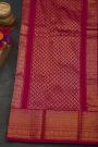 Pochampally Ikat Silk Deep Magenta Saree With Florals And Cow Body