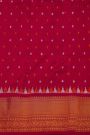 Pochampally Ikat Silk Deep Magenta Saree With Florals And Cow Body