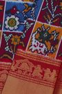 Pochampally Ikat Silk Multi-Colour Saree With Zari Pallaki Border
