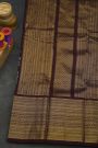 Ikkat Silk Dark Wine Saree With Floral And Leaf Jaal Border