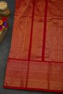 Ikkat Silk Multi-Colour Saree With Floral Leaf Zig-Zag Border