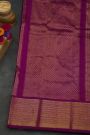 Ikkat Silk Magenta Saree With Floral And Leaf Jaal Border