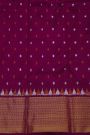 Ikkat Silk Magenta Saree With Floral And Leaf Jaal Border