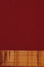 Kancheepuram Silk Red Saree With Zari Checks Floral And Peacock Buttis Body