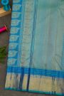 Kancheepuram Silk Royal Blue Saree With Golden Checks And Zari Motifs