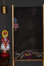Fusion Silk Black Saree With Florals And Birds Border